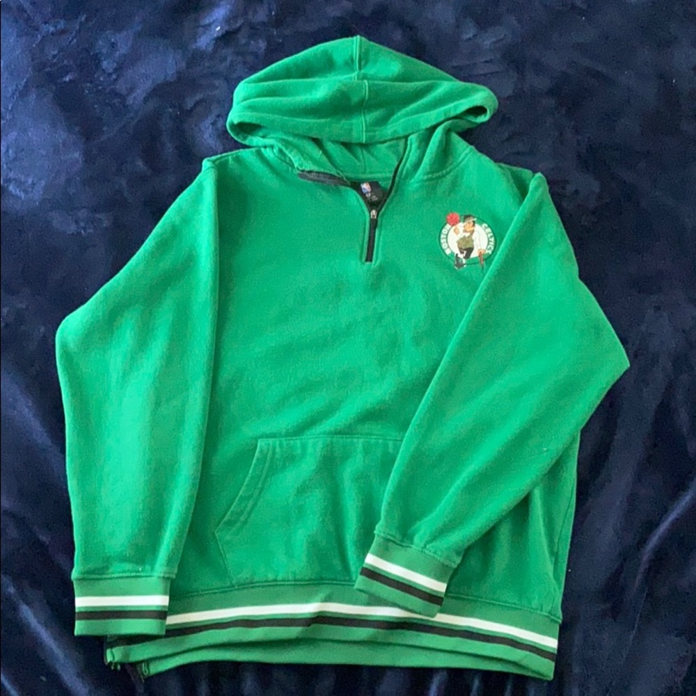 green- quarter zip celtics hoodie